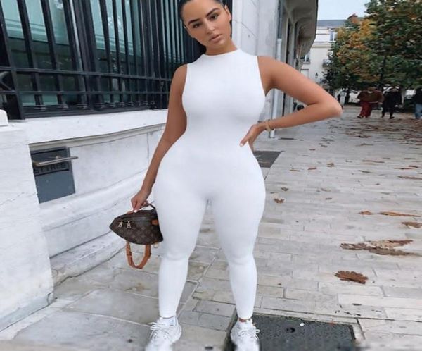 

simenual casual solid bodycon sleeveless jumpsuits sporty workout active wear skinny 2020 summer rompers womens jumpsuit fashion2566333, Gray