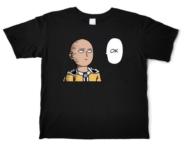 

one punch man t shirt men funny 100 cotton tshirt o039neck short sleeve street tees shirt xs3xl casual printed 9318674, White;black