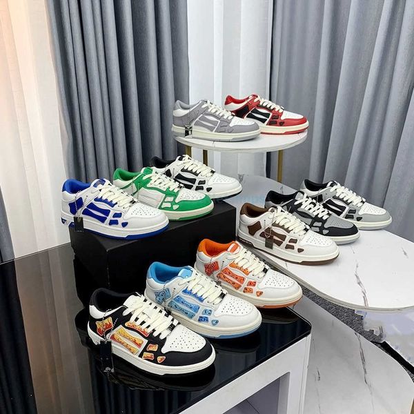 

casual shoes designer skelet bones runner low skel skeleton shoes skeletons men sports women retro sneakers black white leather lace up trai
