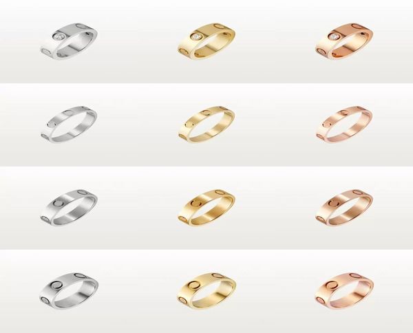

designer rings jewelry for woman man titanium steel silver gold love ring 4mm 5mm 6mm men women couples rings lover gift wedding e9282808