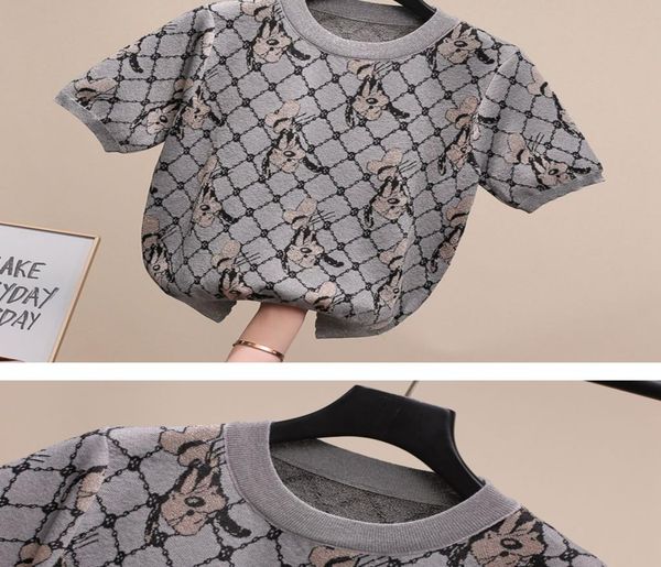 

women039s oneck short sleeve rose pink color gauze patched perspective thin knitted shirt plus size s  l4879659, White;black