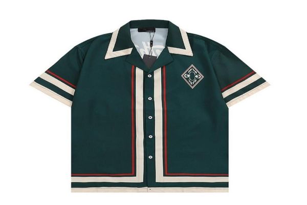 

men039s casual shirts spring autumn classic basic style logo printed short sleeve europe fashion designer cotton shirt m3x5107899, White;black