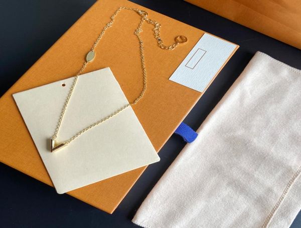 

with box womens luxury designer necklace fashion v shape pattern pendant necklaces 18k gold pendants jewelry 40 add 8cm3393612, Silver