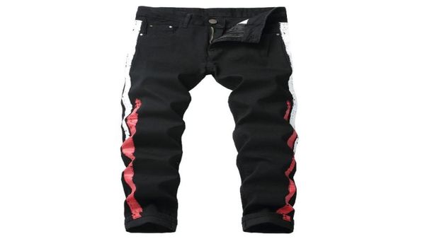 

2020 print jeans men new fashion elastic straight biker jeans european and american casual pant male denim trouser plus size 423403114, Blue