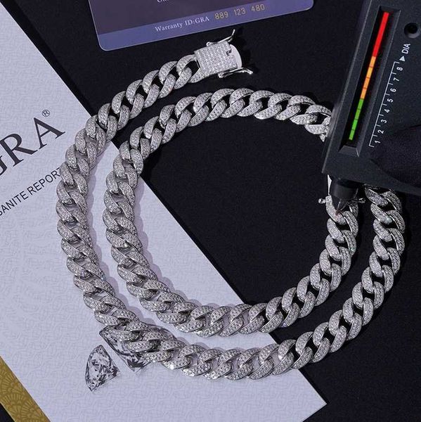 

custom vvs moissanite diamond wholesale cuban link chain necklace 14k gold iced out 925 sterling silver
