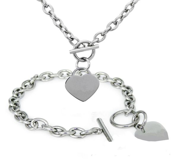 

2pcs his and her heart bracelet necklace chain matching set couples jewelry set anniversary valentine039s gift9443546, Black