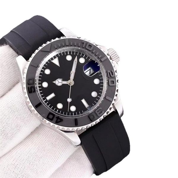 

local warehouse with box mens watches 40mm mechanical automatic watch ceramic bezel sapphire master sports watch glide buck195u, Slivery;brown