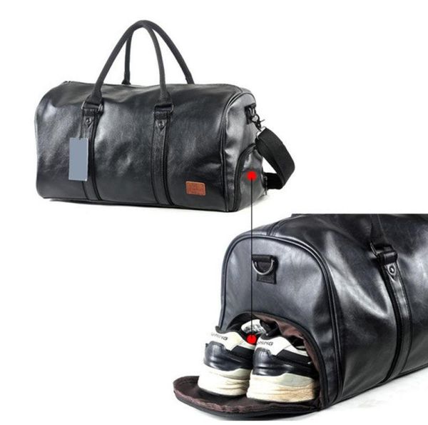 

designeroutdoor sport pu gym fitness bag training shoulder bags shoes storage pocket leather travel luggage multifunction handbag4583326