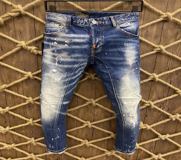 

2021 italian european and american fashion men039s casual jeans highgrade washing pure hand grinding quality optimization l9243963, Blue