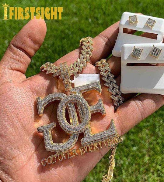 

iced out bling god over every thing pendant necklaces silver color aaa zirc29133701179