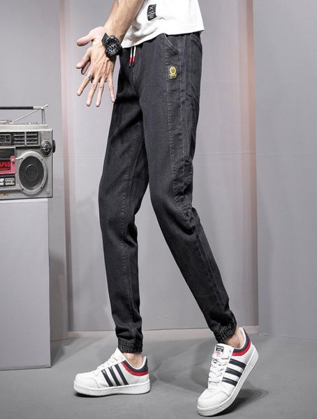 

2020 spring and summer new denim harem pants men039s trend loose tooling summer models beam feet casual tide brand men039s c1636858, Blue