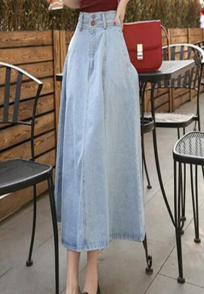 

women039s denim skirt vintage retro high waist a line long skirt denim pocket skirt short jeans dress ankle length short skirts7249711, Black