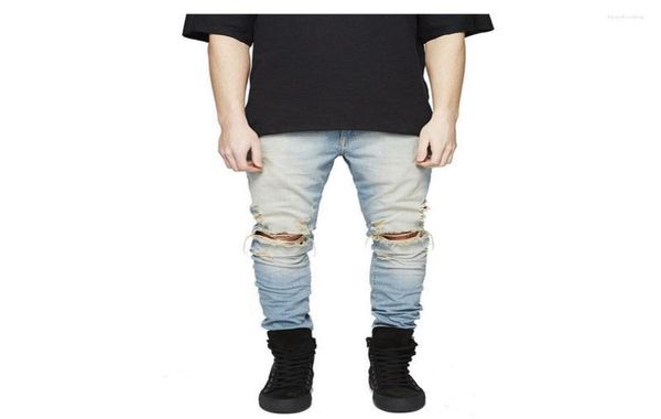 

fashion 2022 spring autumn casual slim denim cotton work motorcycle biker washing hip hop skiny jeans men distressed pants7592971, Blue
