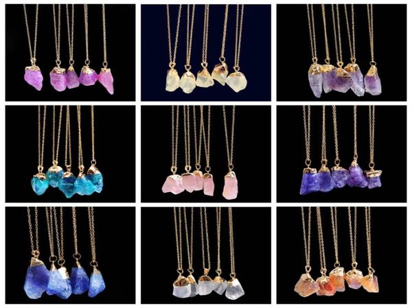 

fashion natural crystal necklace quartz healing chakra natural stone pendant necklace couples necklace jewelry for gift5392196, Silver