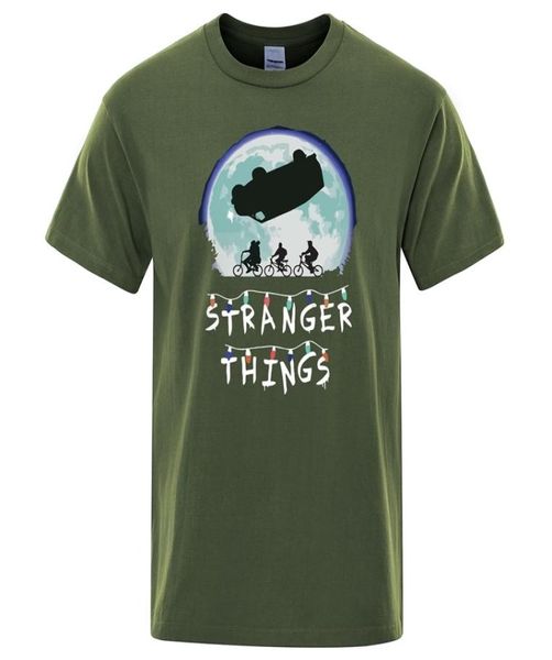 

stranger things upside down print short sleeve men t shirt casual funny mens harajuku streetwear cotton tshirt mens t2005195165236, White;black