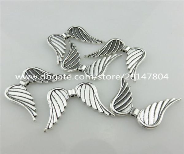 

20113 10pcs vintage silver alloy animal angel fairy feather wings spacer beads6147541