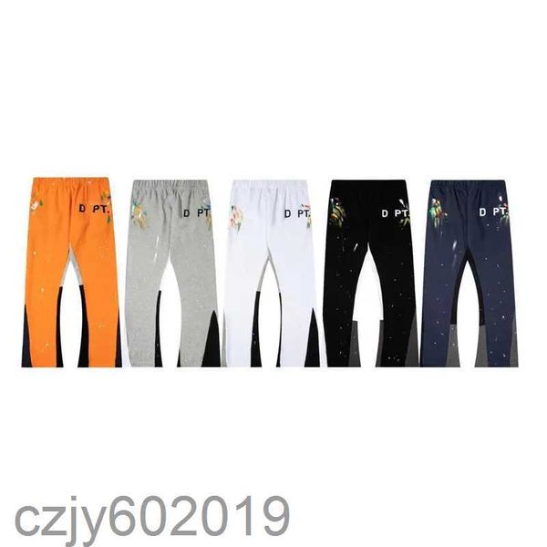 

fashion designer men's pants galleries sweatpants dept speckled letter print men's women's couple loose versatile casual pant, Black