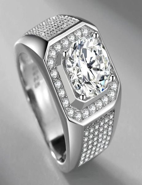 

simulated moissanite s925 silver ring men039s wedding engagement square diamond ring micro inlaid multy diamonds jewelry gift5088029, Golden;silver