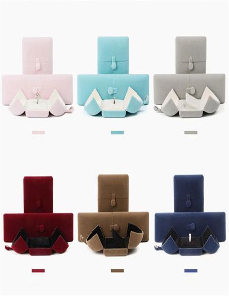 

double open jewelry box velvet ring bracelet necklace earrings packaging boxes jewelry display cases gift storage organizer2775890, Black;white