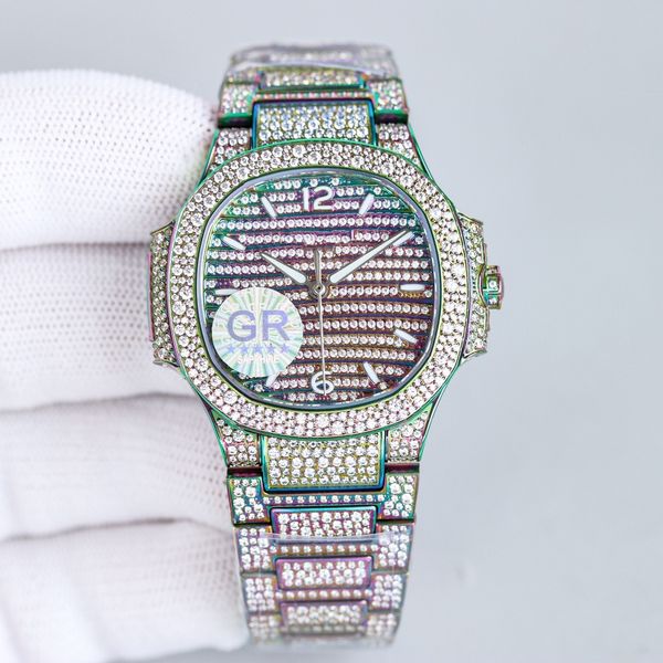 

high-end watches, zircon, moissanite watches, swiss movement, waterproof 50m, handmade and customizable styles.c32, Slivery;black