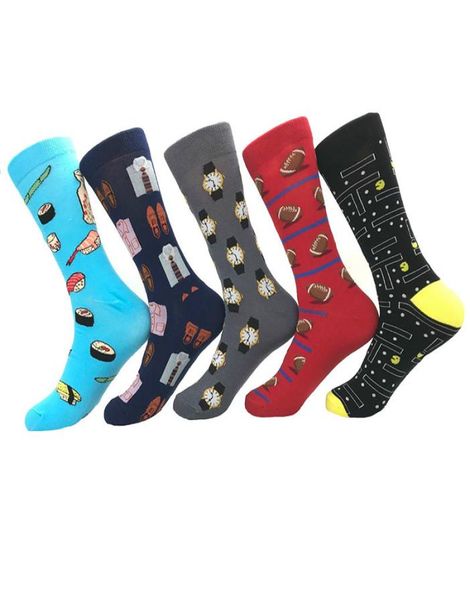 

cartoon sushi clothes watch maze pattern colorful man business cotton socks male funny street skate socks autumn winter 2pcs1pair1528367, Black