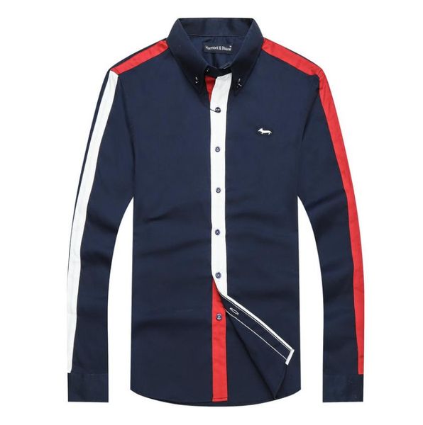 

new spring 2021 men business camisa dress shirt blouse harmont blaine turn down blouses embroidery eden park casual social shirts 2522985, White;black