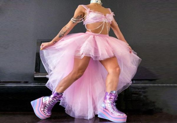 

skirts gothic tulle high low ropa mujer puffy long skirt maxi custom faldas largas pink tutu5595918, Black