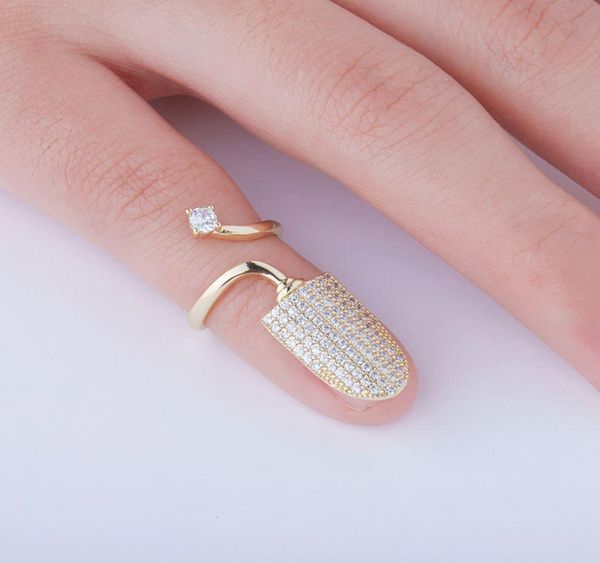 

bling bling goldsilverrose gold nail ring hip hop fashion nail ring adjustable nail ring jewelry gift for women3003129, Silver