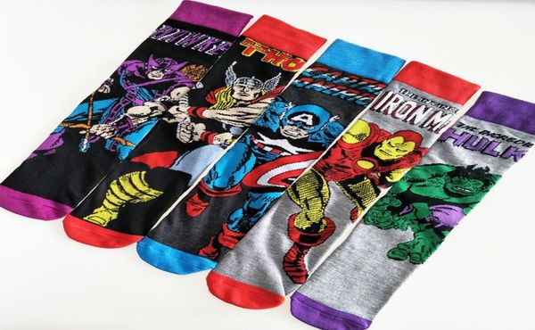 

mens dress socks street fashion cartoon anime superhero spider socks gifts for men cotton socks casual sport street s9690160, Black