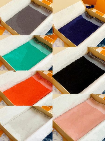 

17 colors square scarfs for womens mens luxurys pashmina silks cotton blend women fashion silk scarf designers scarves with box, Blue;gray