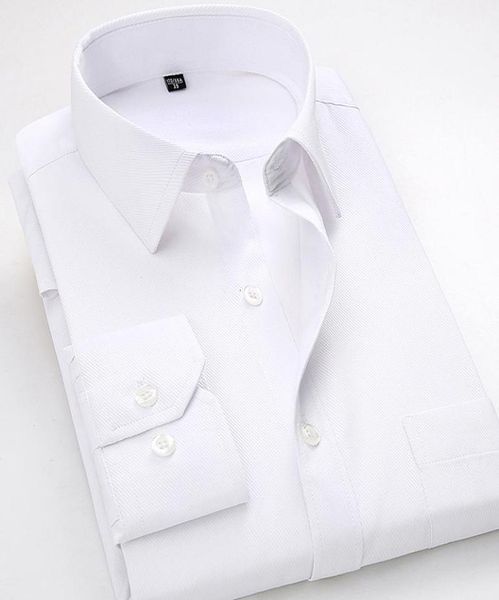 

men039s dress shirts style mens long sleeve casual solid twill male white shirt formal work office menswear camisa masculina4xl1636779, White;black