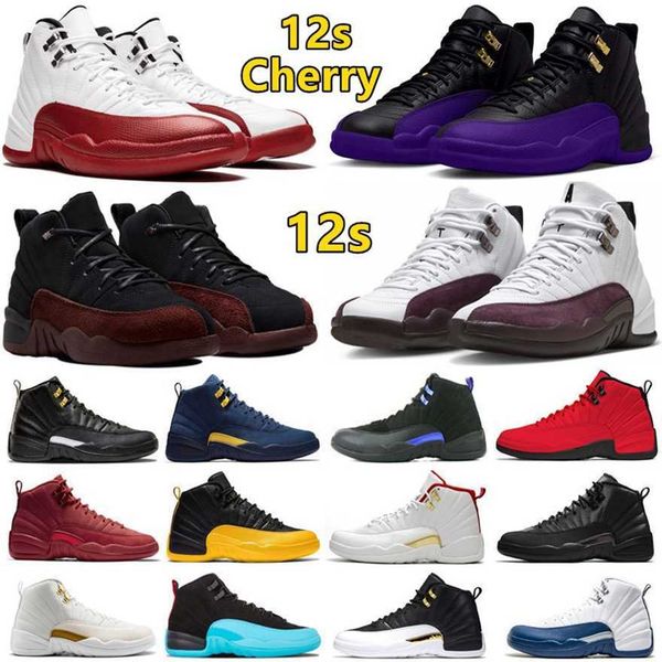 

12 12s basketball shoes cherry maniere x black white taxi golf university blue hyper royal bulls field purple men trainers sports sneakers s