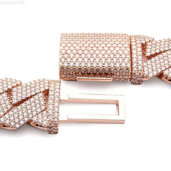 

kibo rap hip hop jewelry bar 24mm 4 rows bust down miami diamond 925 silver moissanite iced out cuban chain necklace for men