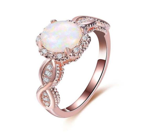 

elegant rainbow opal ring fashion white cz wedding jewelry rose gold filled engagement promise rings for women anillos1537328, Slivery;golden