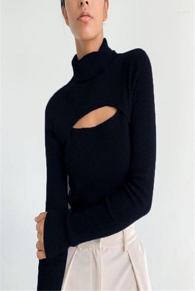

women039s sweaters women long sleeve turtleneck sweater cut out keyhole front ribbed knit pullover solid color slim ju3667058, White;black