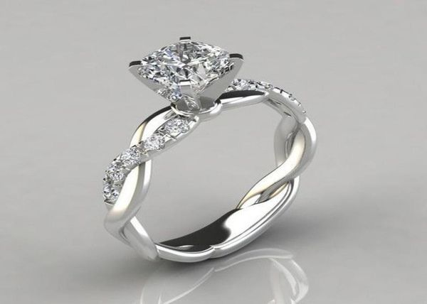 

braid diamond ring women gold silver engagement wedding rings fashion jewelry will and sandy8019427, Golden;silver