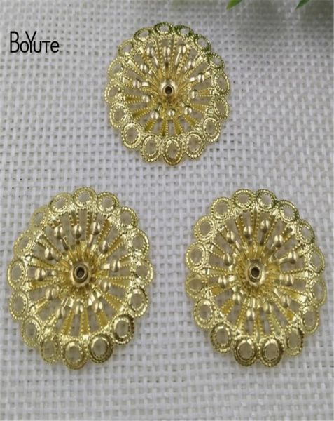 

boyute 50 pieceslot metal brass stamping 20mm filigree flower bead caps diy handmade jewelry accessories whole3000520, Silver