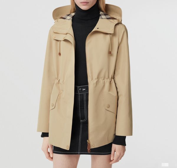 

european fashion brand early autumn new trench coat, Tan;black
