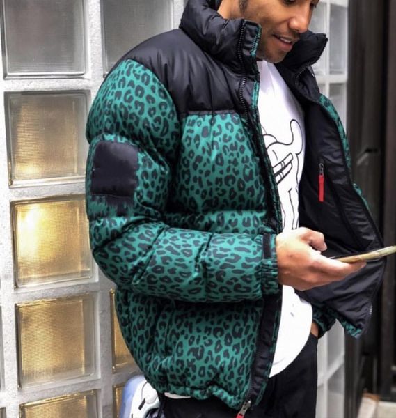 

fashionspmthf jointed gray green yellow leopard down jacket retro high street fashion men and women couples warm ja7812425, Black