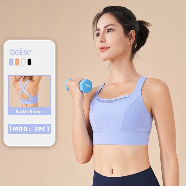 

lu lu shockproof gathered women mesh cross back sports bra gym fitness yoga bra