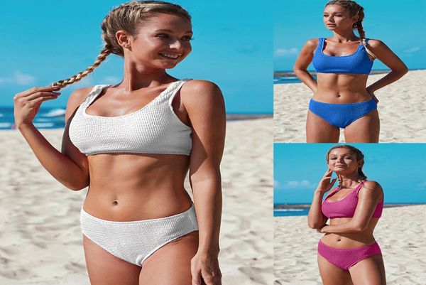 

new european and aman split swimsuit women's solid color bikini swimming knitting thread jacquard triangle swimsuit dhl mail7499949, White;black