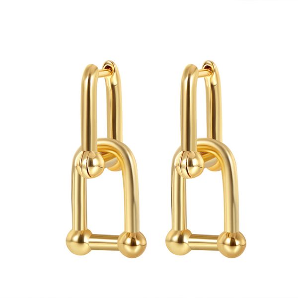 

classic design u shape hoop earring gold plated jewelry for women gift, Golden