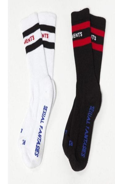 

new style vetements men039s black white stockings opening men039s sphort sockings letter print in the tube cotton socks3676520