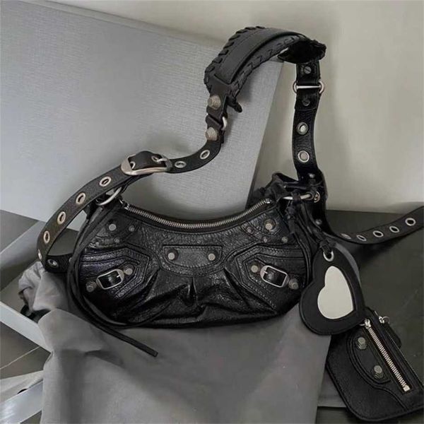 

locomotive bag new female underarm rivet tassel three in one teeth fold single shoulder crossbody girl 50% off wholesale