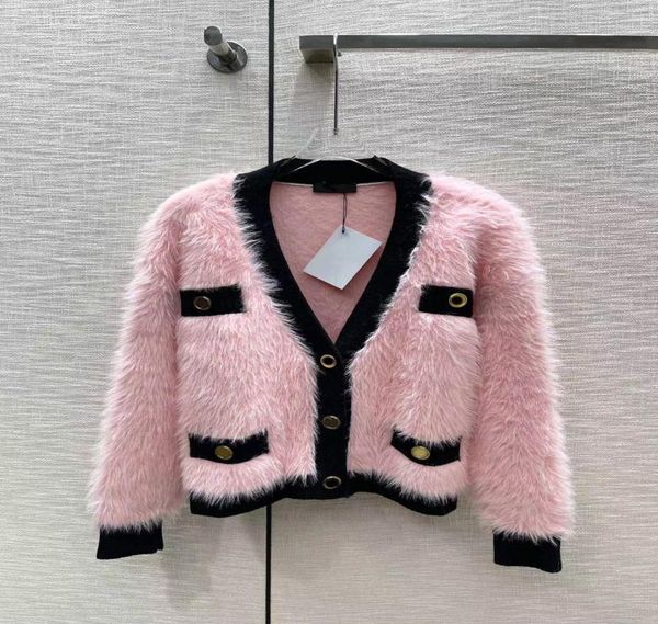 

2023 new spring milan runway sweater v neck long sleeve women039s sweaters high end jacquard cardigan women designer sweater 124079484, White;black