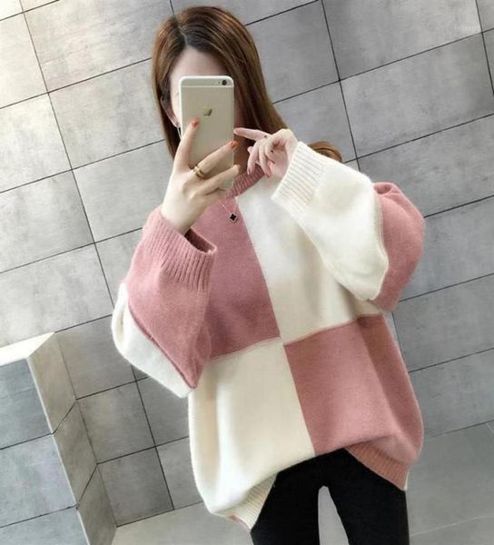 

woman sweaters 2020 autumn and winter knitted sweater long sleeve for women pullover femme chandails pull hiver124748151245, White;black