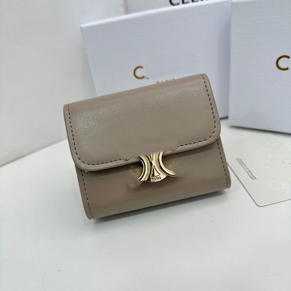 

fashion designer leather wallets luxury triomphe cuir credit card holder purse bags two-in-one gold hardware women of zippy coin purses with, Red;black