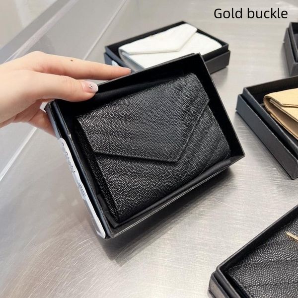 

cc caviar leather wallets card holder designer wallet woman coin purse key pouch small luxury wallet zippy wallet cute black sheepskin, Red;black