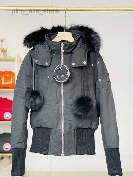 

mooses knuckles jacket men's real fur winter mens ballistic bomber parka warm outwear coat windproof short mooseknuckle 12 oo4a, Black