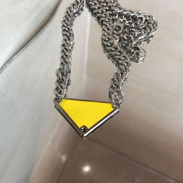 

diamond mens womens pendant designer jewelry luxury necklaces inverted triangle fashion for woman womens trendy personality clavicle chain, Silver